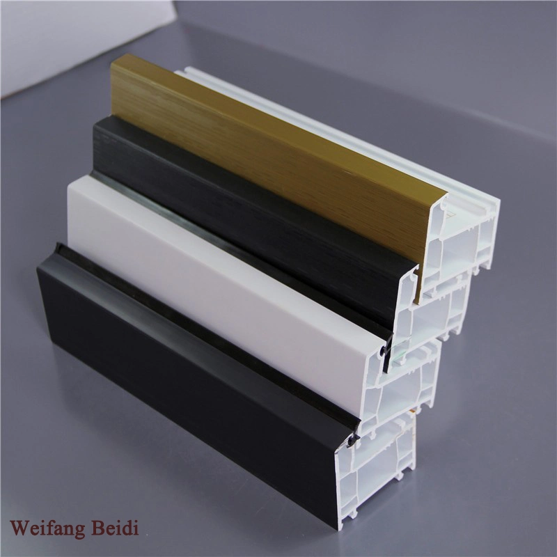 Color and White Co-Extrustion UPVC/PVC Plastic Profile/Plastic Frame Material with Lead Free, 70series Windows and Doors